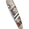 4" Liner Lock 110-Layer Stainless Damascus – Carmel Mammoth Tusk — closed
