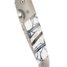 4" Liner Lock 110-Layer Stainless Damascus – White Mammoth Tusk — closed