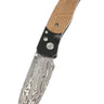 El Rey Damasteel Button Lock — Wood / Black Cerakote, Diamond Thumb Stud — Down
