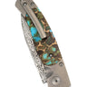 Polychrome Kingman Turquoise - El Rey Damascus Button Lock, closed