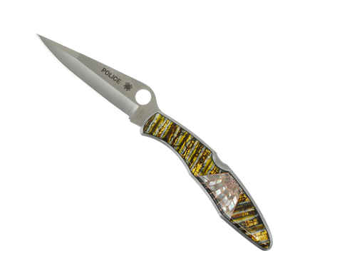 Spyderco Police- Plain blade- Yellow Wooly Mammoth Molar