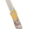 Tesoro Button Lock 3½" — Peruvian Opal / Gold Cerakote — Open