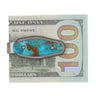 Titanium Money Clip – Kingman Blue Turquoise — studio view