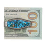 Titanium Money Clip – Bonita Blue Turquoise — studio view