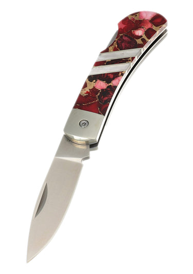 3" Lockback — Red Dahlia — Down