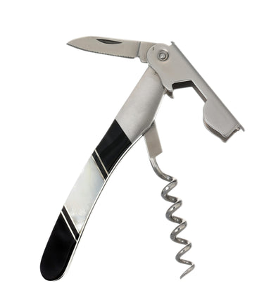 Waiter's Knife — Jet, Mother-of-Pearl — Open