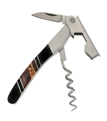 Waiter's Knife — Caramel Mammoth Tusk, Jet — Open
