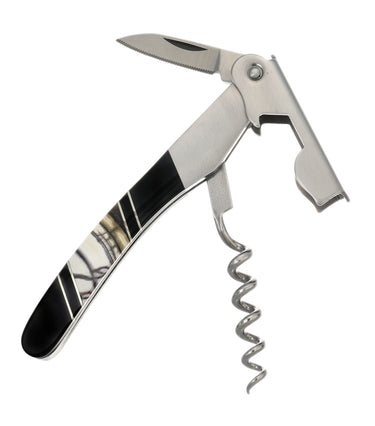 Waiter's Knife — White Mammoth Tusk, Jet — Open
