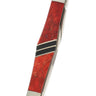Two-Blade Tuxedo Knife – Red Coral with Jet — closed