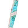 Two-Blade Tuxedo Knife – Kingman Blue Turquoise with Mother of Pearl — closed