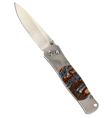 Tesoro - Woolly Mammoth Tooth 3 1/2" Button Lock Knife, open, blade up