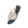Spyderco Harpy, Plain Edge, Fossil Blue Mammoth Tooth with Mother of Pearl Web Inlay, closed