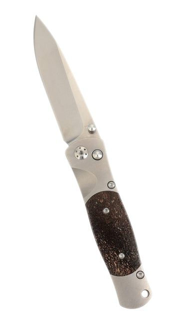 Tesoro - Woolly Mammoth Bone 3 1/2" Button Lock Knife, open