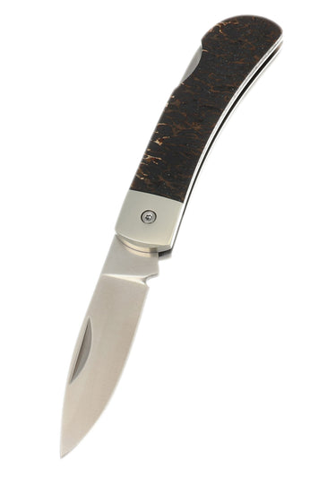 Fossilized Woolly Mammoth Bone Collection 3" Lockback, open, blade down