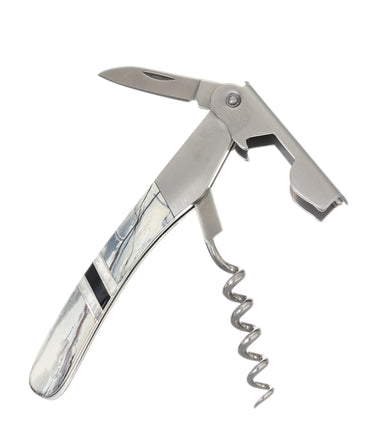 Stainless Steel Wine Opener – White Mammoth Tusk — open