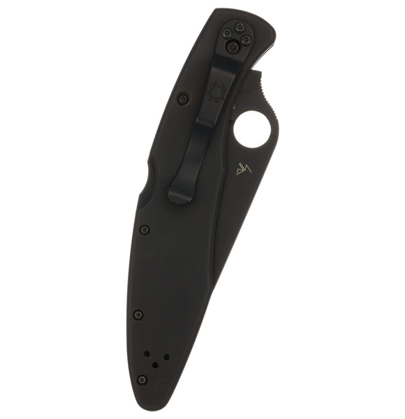 Limited Edition Spyderco Police — Blacked Out | Fordite with Mother of Pearl Web Inlay