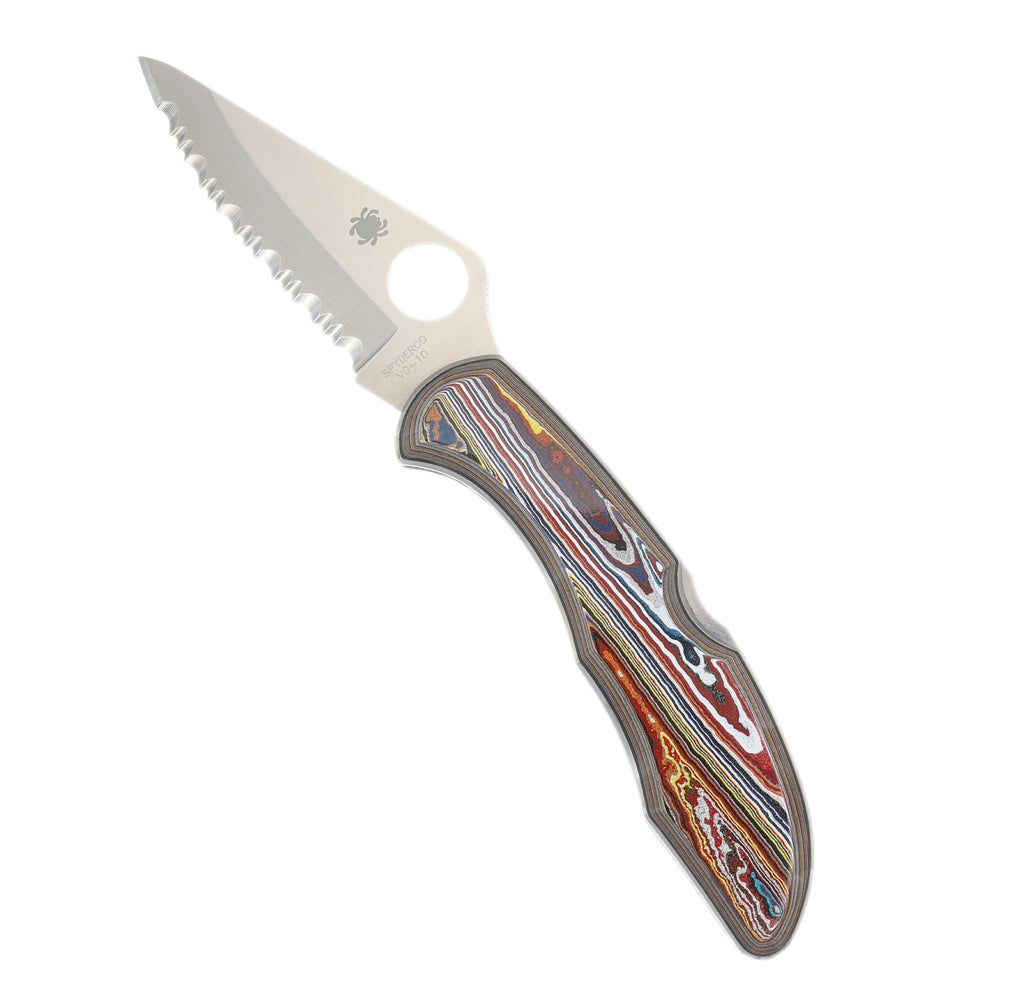 Spyderco Delica — Serrated Edge | Rare Corvette Fordite