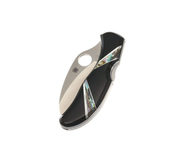 Spyderco Harpy — Plain Edge | Jet with Abalone Sweeps