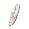 Spyderco Delica, Serrated Edge, Mother of Pearl with Mother of Pearl Web Inlay, closed