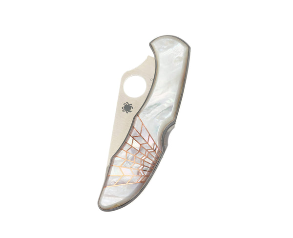 Spyderco Delica — Serrated Edge | Mother of Pearl with Mother of Pearl Web Inlay