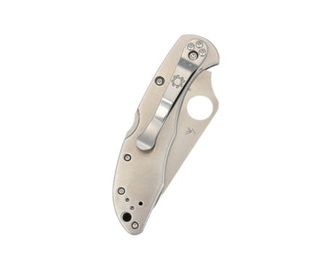Spyderco Delica, Serrated Edge, Mother of Pearl with Mother of Pearl Web Inlay, back
