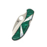 Spyderco Harpy, Serrated Edge, Malachite with Mother of Pearl Sweeps Inlay, closed