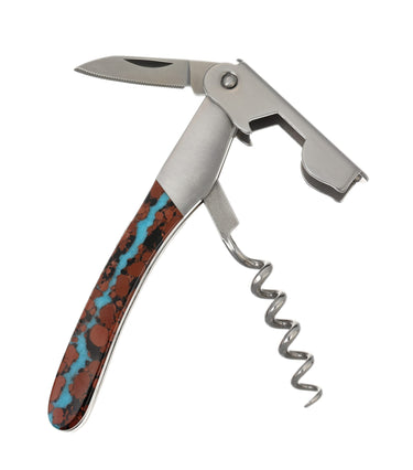 Vein Turquoise Collection Waiter's Knife, open