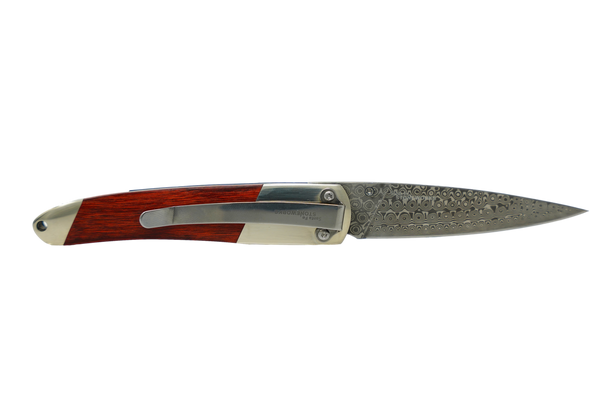 Jewelry Collection Mother of Pearl - Damascus - 4" Linerlock with pocket clip