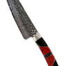 Hammered Damascus Jewelry Collection Santoku 7" Knife, Coral and Jet handle