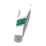 3" Lockback 110-Layer Stainless Damascus – Malachite with Mother of Pearl — closed