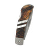 3" Lockback 110-Layer Stainless Damascus – Spalted Beech with Mother of Pearl — closed