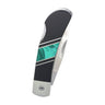 3" Lockback 440C Stainless Steel – Malachite with Jet — closed