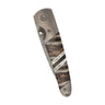 Titanium 4" Damascus Liner Lock Fossilized Mammoth Tooth, Mammoth Tooth Natural, closed