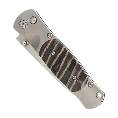 Tesoro VG-10 Button Lock – Natural Fossilized Mammoth Tooth — closed