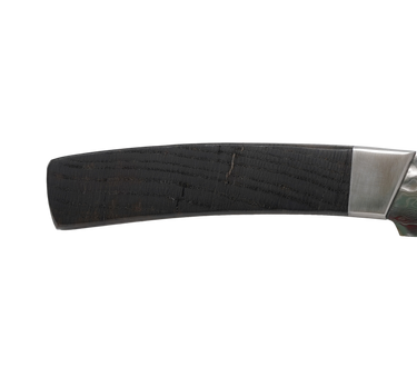 Hammered Damascus Bread Knife with coral and jet, back