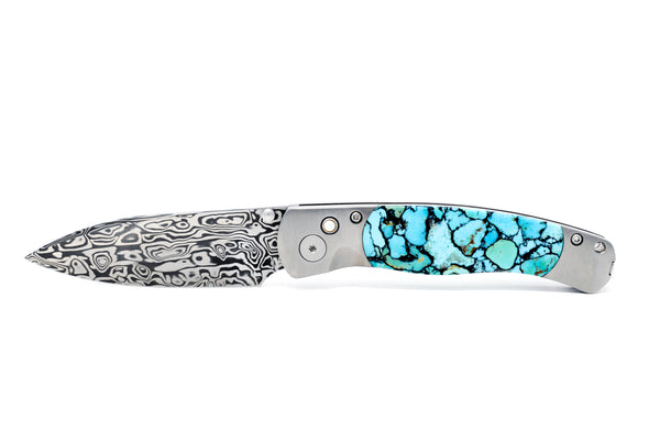 El Rey Damasteel Button Lock Collection W/Pocket Clip
