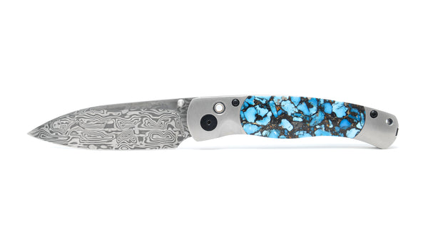 El Rey Damasteel Button Lock Collection W/Pocket Clip
