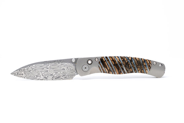 El Rey Damasteel Button Lock Collection W/Pocket Clip