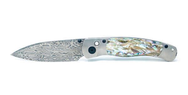 El Rey Damasteel Button Lock Collection W/Pocket Clip