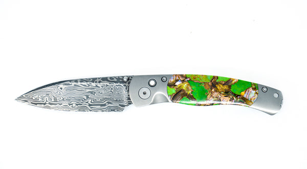 El Rey Damasteel Button Lock Collection W/Pocket Clip