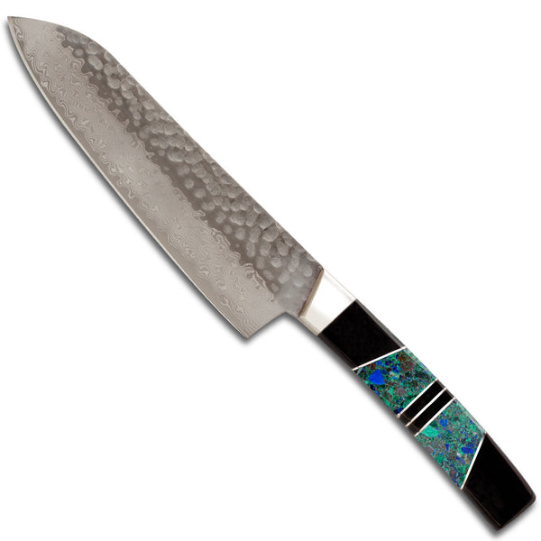 Hammered Damascus Jewelry Collection Santoku 5" Knife