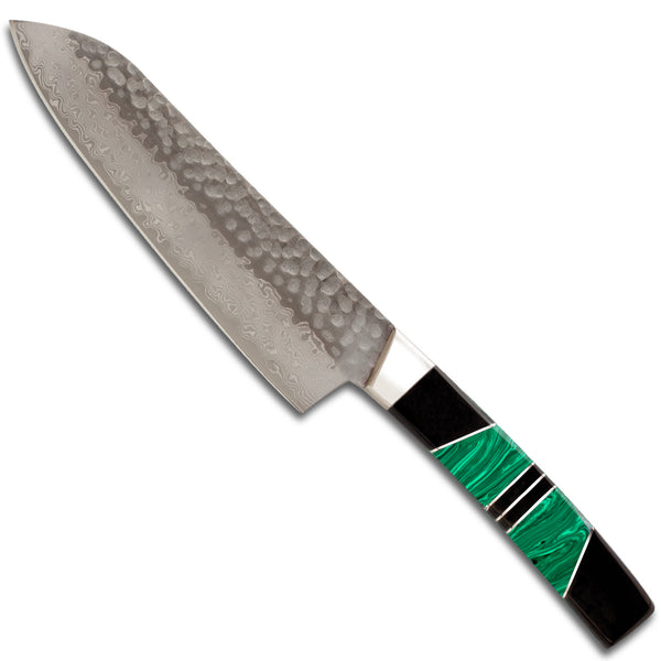Hammered Damascus Jewelry Collection Santoku 5" Knife
