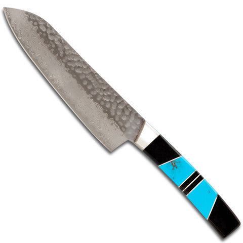 Hammered Damascus Jewelry Collection Santoku 5" Knife