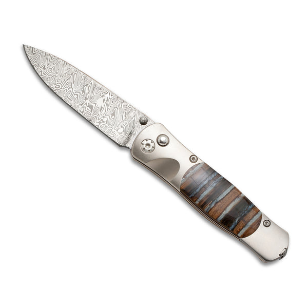 Tesoro Button Lock: Damasteel Mammoth Collection W/Pocket Clip