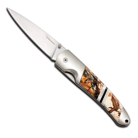 Woolly Mammoth Tusk 4" Steel Linerlock w/ pocket clip